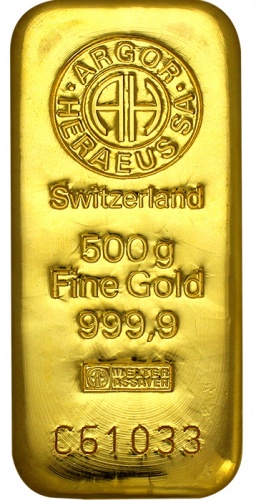 Zlatý slitek -  Argor-Heraeus 500 Gram