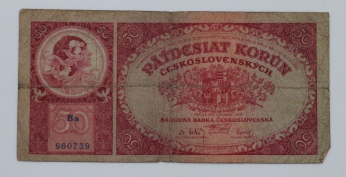 50 Kčs 1929 - Ba neperforovaná