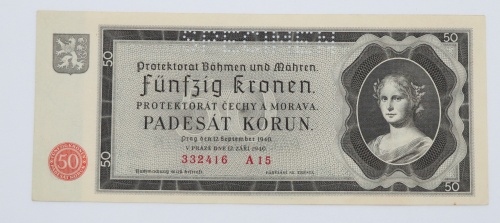 50 K protektorát 1940 - A15- perforovaná