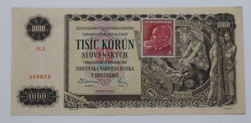 1000 ks 1940 - 3L2 - neperforovaná - kolkovaná