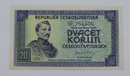 20 Kčs 1945 - NE - perforovaná