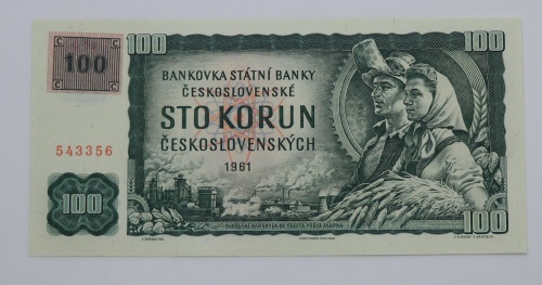 100 Kčs 1961 - G73 - kolkovaná