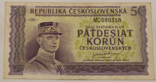 50 Kčs 1945 - MC - neperforovaná