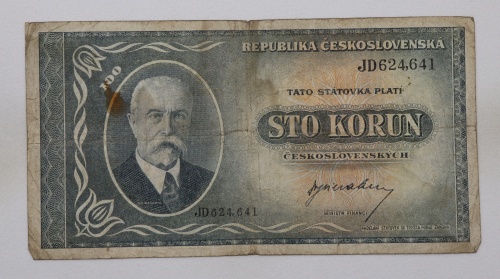 100 Kčs 1945 - JD- neperforovaná