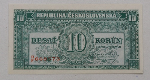 10 kčs 1950 - R/F-  perforovaná