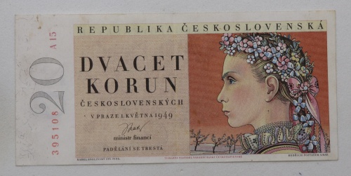 20 Kčs 1949 -A15  neperforovaná