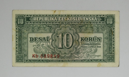 10 kčs 1950 - Kb - neperf.