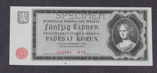 50 K protektorát 1940 - A13- perforovaná