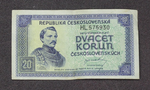 20 Kčs 1945 - HL - neperforovaná