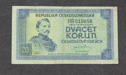 20 Kčs 1945 - HR - neperforovaná