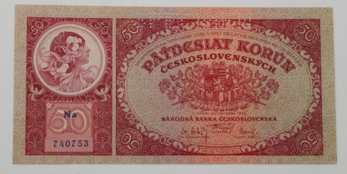 50 Kčs 1929 - Na perforovaná