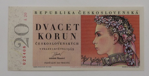 20 Kčs 1949 - A20  neperforovaná