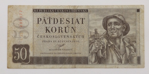 50 Kčs 1950 - A 35   neperforovaná