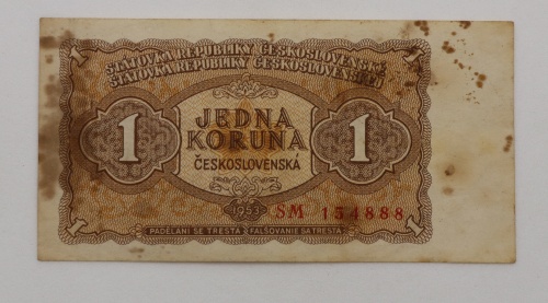 1 Kčs 1953 - SM  neperforovaná