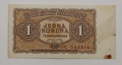 1 Kčs 1953 - UC  neperforovaná