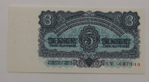 3 kčs 1961 - UV perforovaná