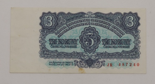 3 kčs 1961 - JR neperforovaná