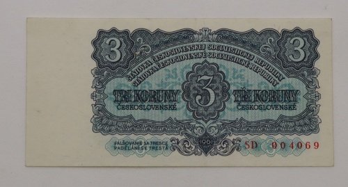 3 kčs 1961 - SD neperforovaná