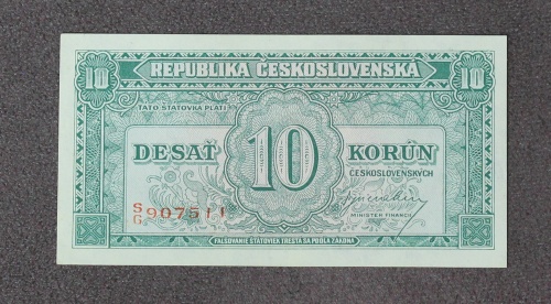 10 kčs 1950 - S/G - neperforovaná