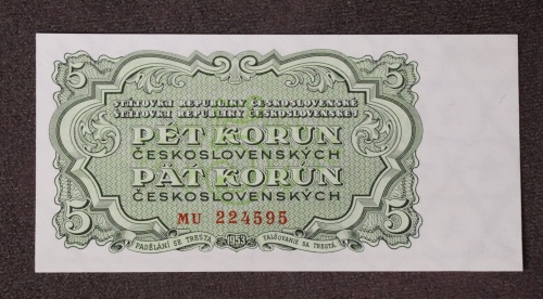 5 kčs 1953 - MU neperforovaná