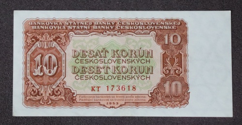 10 kčs 1953 - KT - neperforovaná