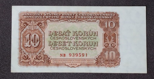 10 kčs 1953 - NB - neperforovaná