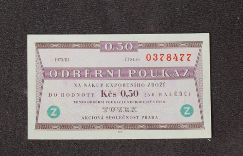 Odběrní poukázka - 0,5 Kčs - TUZEX - 1973/III  - zahraniční