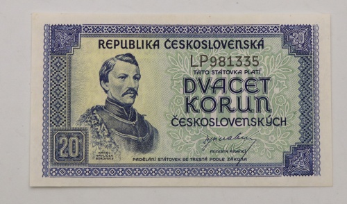 20 Kčs 1945 - LP - neperforovaná