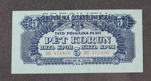 5 k poukaz 1944 - BH - perforovaná