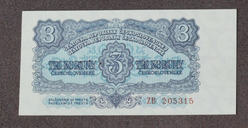 3 kčs 1961 - ZB perforovaná