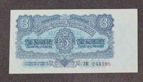 3 kčs 1961 - ZB perforovaná