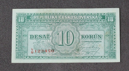 10 kčs 1950 - V/R-  neperforovaná