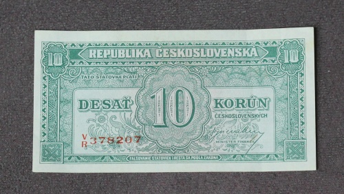 10 kčs 1950 - V/R-  neperforovaná