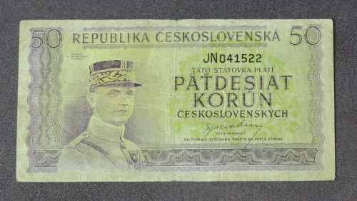 50 Kčs 1945 - JN - neperforovaná