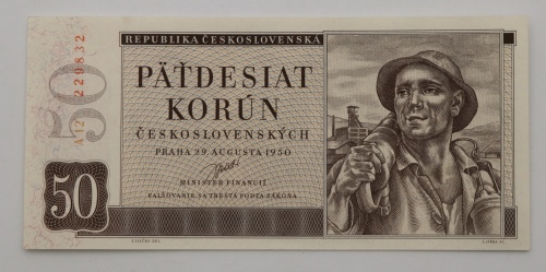 50 Kčs 1950 - A 12   neperforovaná