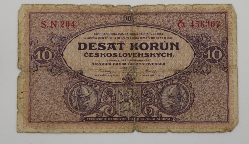 10 Kčs 1927 - N 204