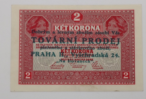 Zwei Kronen 1917 - 1685 - Reklamní přítisk - Tovární prodej