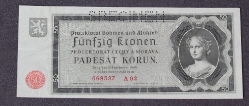 50 K protektorát 1940 - A02- perforovaná