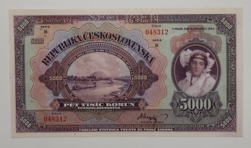 5000 Kčs 1920  - B  perforovaná