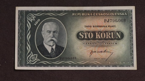 100 Kčs 1945 - PJ- neperforovaná