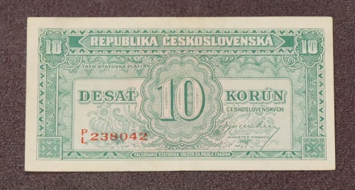 10 kčs 1950 - P/L -  neperforovaná