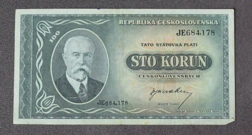 100 Kčs 1945 - JE- neperforovaná