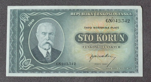 100 Kčs 1945 - GN- neperforovaná